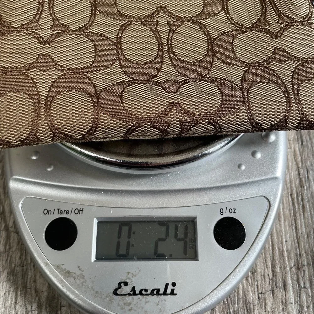 New Coach Signature CC Zip Wristlet Khaki Brown F54627